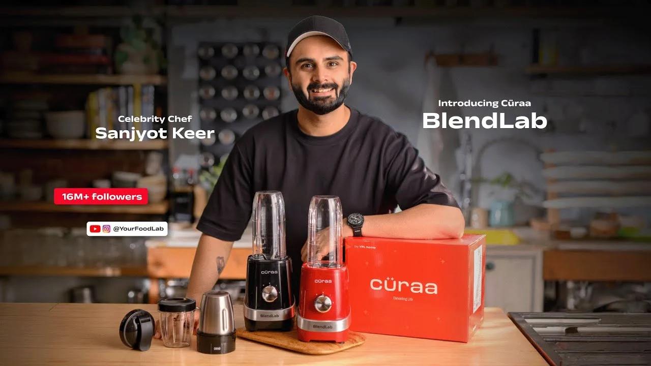 Celebrity chef Sanjyot Keer introducing the Cüraa BlendLab